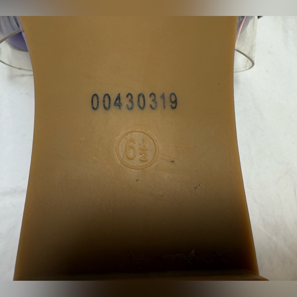 Olivia Jaguar Lavender Purple Chain Link Vinyl Sandals Size 6 1/2 - Picture 5 of 6